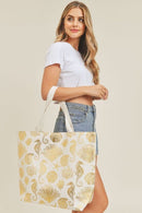 MB0137 Gold Foil Sea Life Tote Bag - MiMi Wholesale