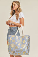MB0137 Gold Foil Sea Life Tote Bag - MiMi Wholesale
