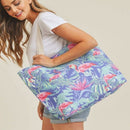 MB0138 Tropical Flamingo Beach Tote Bag - MiMi Wholesale