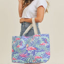 MB0138 Tropical Flamingo Beach Tote Bag - MiMi Wholesale
