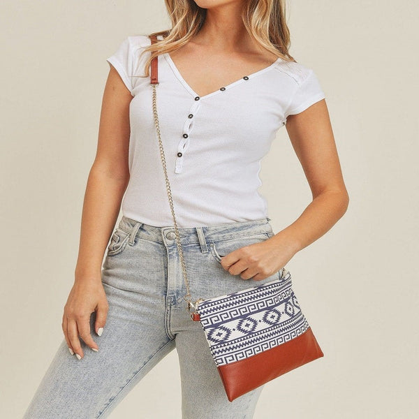 MB0141 Aztec Crossbody & Wristlet Bag - MiMi Wholesale