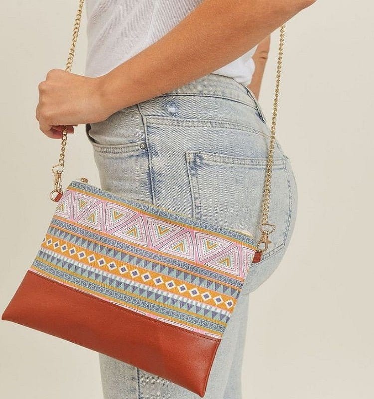 MB0142 Aztec Crossbody & Wristlet Bag - MiMi Wholesale