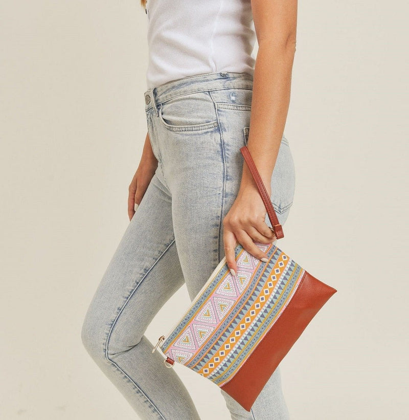 MB0142 Aztec Crossbody & Wristlet Bag - MiMi Wholesale