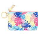 MB0145(PK.BL) Tropical Leaves Lanyard ID Wallet - MiMi Wholesale