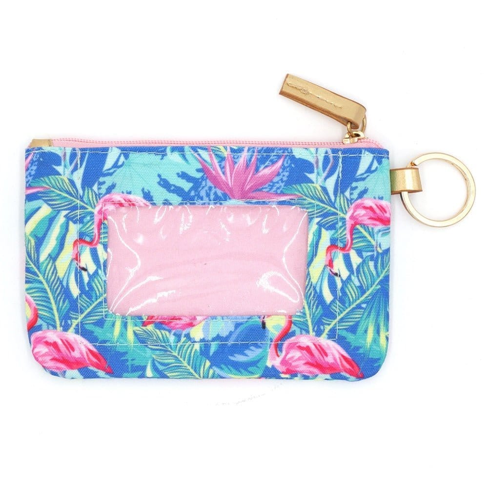 MB0148 Tropical Flamingo Lanyard ID Wallet - MiMi Wholesale