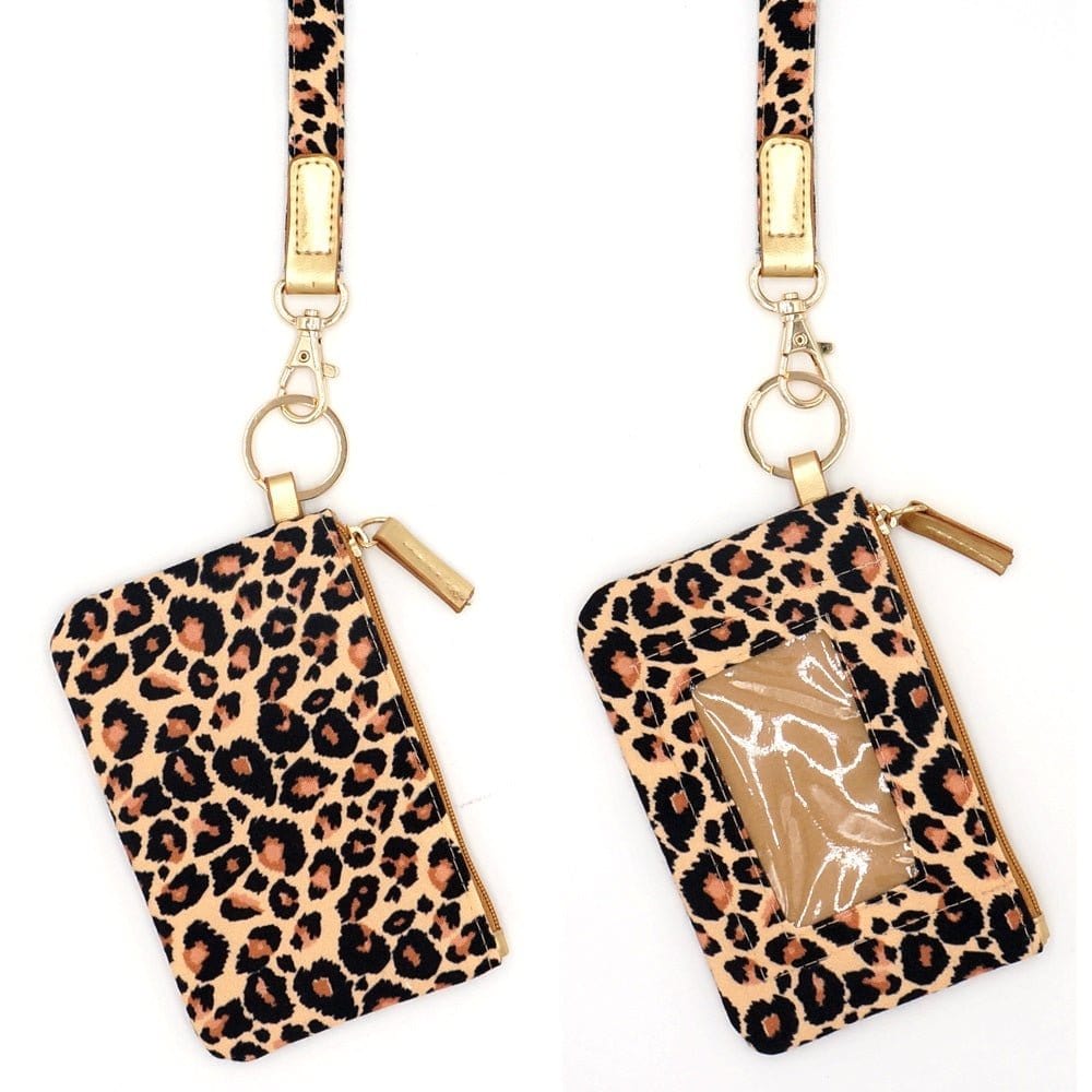 MB0154 Leopard Lanyard ID Wallet - MiMi Wholesale