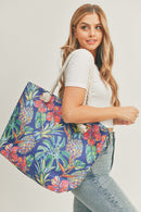 MB0175 Tropical Pineapple Tote Bag - MiMi Wholesale