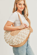 MB0179 Round Bottom Shape Straw Tote Bag - MiMi Wholesale