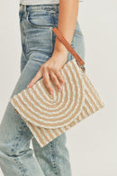 MB0183 Remi Mixed Color Straw Crossbody/Clutch - MiMi Wholesale