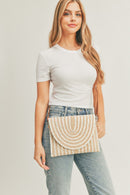MB0183 Remi Mixed Color Straw Crossbody/Clutch - MiMi Wholesale