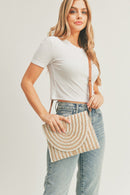 MB0183 Remi Mixed Color Straw Crossbody/Clutch - MiMi Wholesale