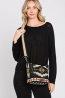 MB0194 Jazmin Felt Aztec Crossbody Bag With Tassel - MiMi Wholesale