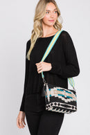 MB0194 Jazmin Felt Aztec Crossbody Bag With Tassel - MiMi Wholesale