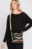 MB0194 Jazmin Felt Aztec Crossbody Bag With Tassel - MiMi Wholesale