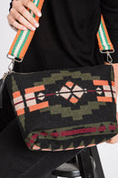 MB0194 Jazmin Felt Aztec Crossbody Bag With Tassel - MiMi Wholesale
