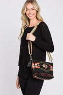 MB0194 Jazmin Felt Aztec Crossbody Bag With Tassel - MiMi Wholesale