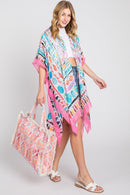 MB0203 Stella Boho Pattern Fringe Tote Bag - MiMi Wholesale