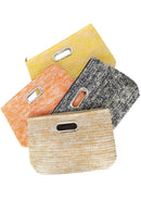 MB0207 Hillary Mixed Color Straw Clutch - MiMi Wholesale