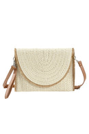 MB0212 Frayed Trim Straw Crossbody/Clutch - MiMi Wholesale