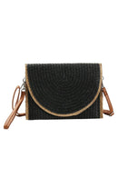 MB0212 Frayed Trim Straw Crossbody/Clutch - MiMi Wholesale