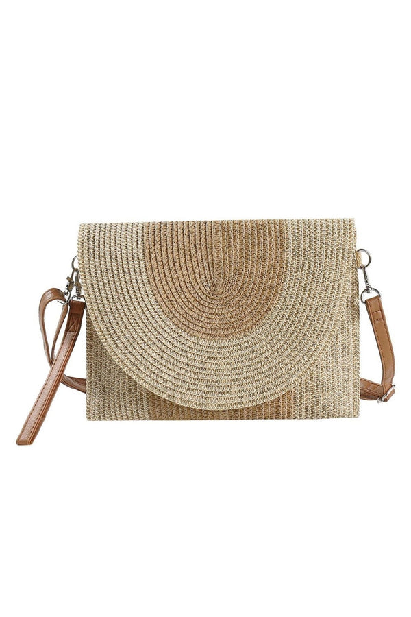 MB0213 Nora Two Tone Straw Crossbody/Clutch - MiMi Wholesale