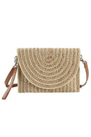 MB0215 Georgia Striped Straw Crossbody/Clutch - MiMi Wholesale