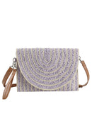 MB0215 Georgia Striped Straw Crossbody/Clutch - MiMi Wholesale