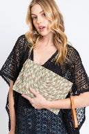 MB0220 Valerie Lurex Mixed Colored Straw Clutch/Crossbody - MiMi Wholesale