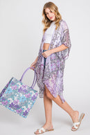 MB0222 Sasha Flower Pattern Tote Bag - MiMi Wholesale