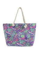 MB0224 Hand Drawn Sea Life Print Beach Tote Bag - MiMi Wholesale