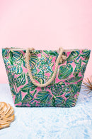 MB0226 Hand Drawn Sea Life Print Beach Tote Bag - MiMi Wholesale