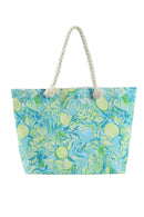 MB0227 Hand Drawn Lime Print Beach Tote Bag - MiMi Wholesale