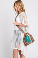 MB0233 Leila Multi Colored Striped Bucket Bag - MiMi Wholesale