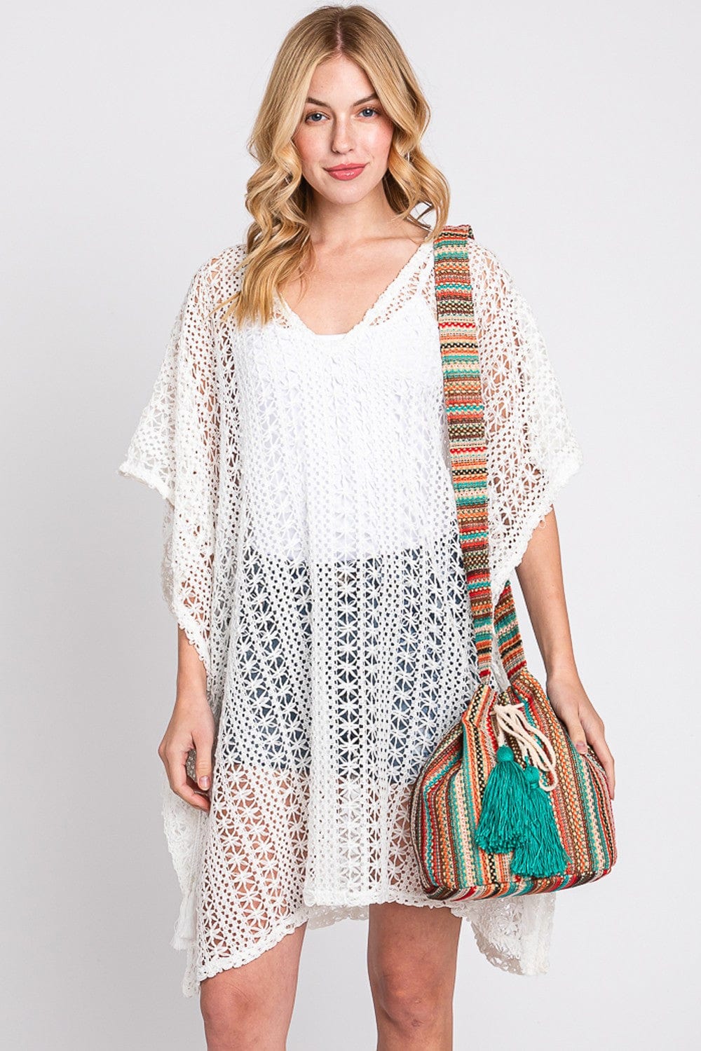 MB0233 Leila Multi Colored Striped Bucket Bag - MiMi Wholesale