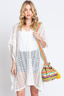 MB0234 Ayla Multi Color Chevron Straw Bucket Bag - MiMi Wholesale