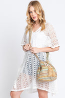 MB0235 Aspen Multi Color Chevron Straw Bucket Bag - MiMi Wholesale