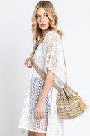 MB0235 Aspen Multi Color Chevron Straw Bucket Bag - MiMi Wholesale