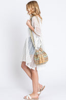 MB0235 Aspen Multi Color Chevron Straw Bucket Bag - MiMi Wholesale