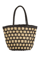 MB0243 Ronnie Two Tone Straw Bag - MiMi Wholesale