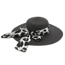 MH0024 Leopard Print Bow Summer Floppy Hat - MiMi Wholesale