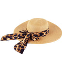 MH0024 Leopard Print Bow Summer Floppy Hat - MiMi Wholesale