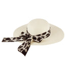 MH0024 Leopard Print Bow Summer Floppy Hat - MiMi Wholesale