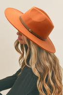 MH0053 Fedora Band Trim Felt Hat - MiMi Wholesale