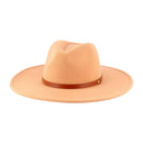 MH0053 Fedora Band Trim Felt Hat - MiMi Wholesale