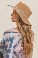 MH0070 Tribal Band Flat Top Sun Hat - MiMi Wholesale