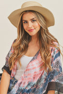 MH0070 Tribal Band Flat Top Sun Hat - MiMi Wholesale