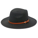 MH0072 Leather Band Fedora Straw Hat - MiMi Wholesale