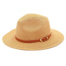 MH0072 Leather Band Fedora Straw Hat - MiMi Wholesale