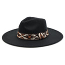 MH0086 Aztec Band Felt Fedora Hat - MiMi Wholesale