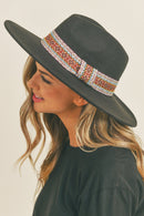 MH0088 Aztec Band Panama Summer Hat - MiMi Wholesale